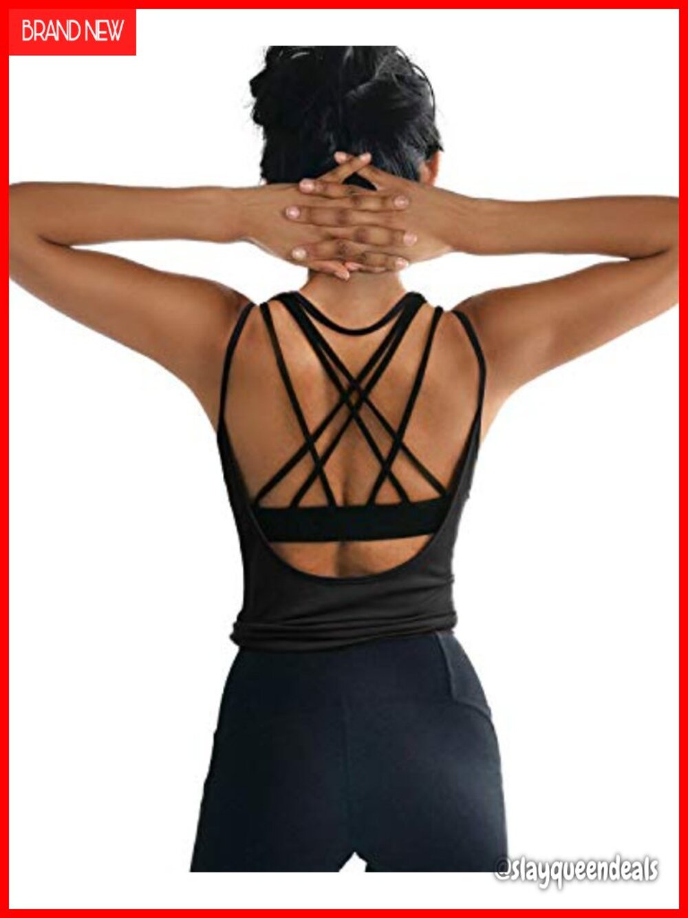 Womens Backless Yoga Tank Top Sleeveless Workout Shirt Open Back Activewear